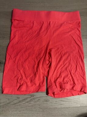 Old Navy Ribbed High-Waist Bike Shorts - Bright Coral